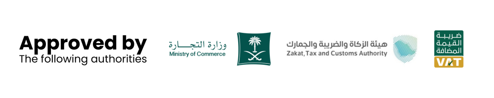 Approved by the following authorities: Ministry of Commerce, Zakat, Tax and Customs Authority, VAT